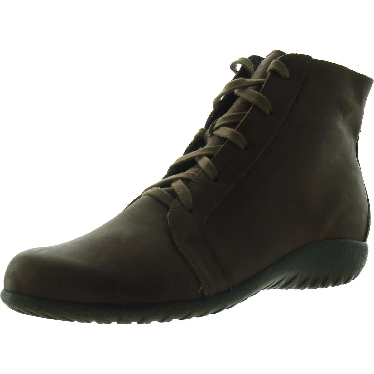 Womens Zipper Leather Ankle Boots