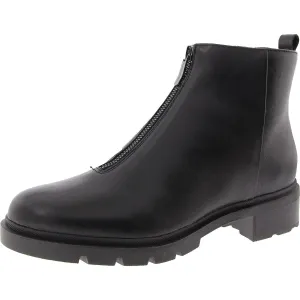 Womens Zipper Leather Booties