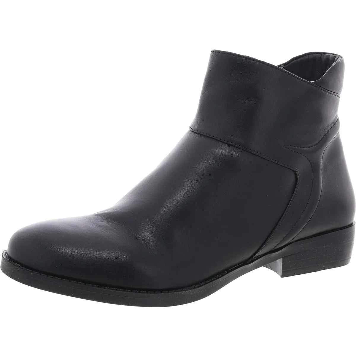 Womens Zipper Leather Booties