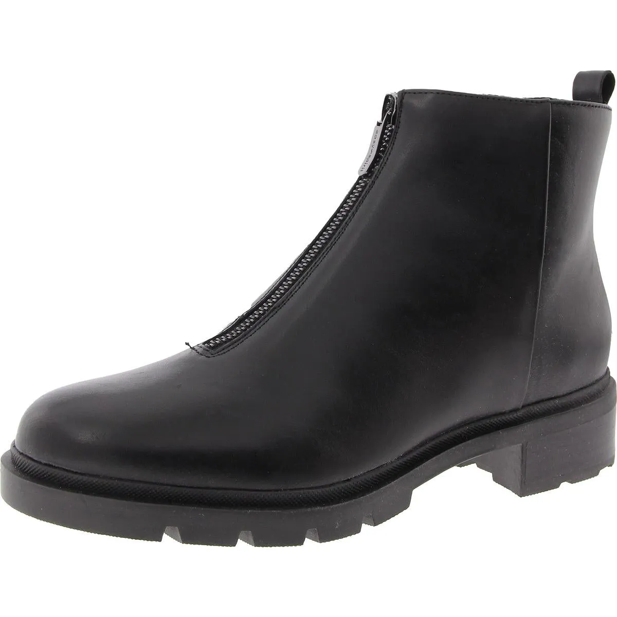 Womens Zipper Leather Booties