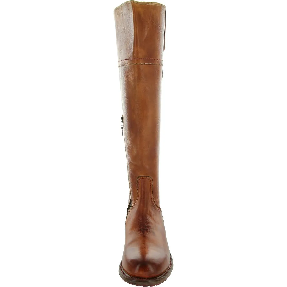 Womens Zipper Leather Knee-High Boots