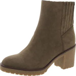 Womens Zipper Nubuck Ankle Boots