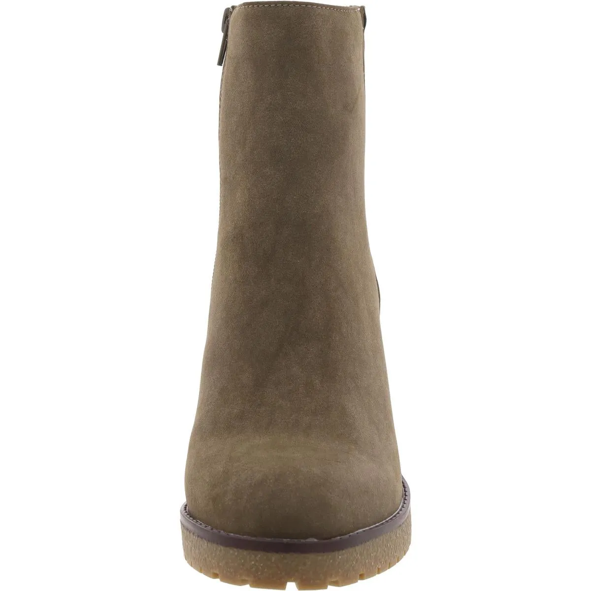 Womens Zipper Nubuck Ankle Boots