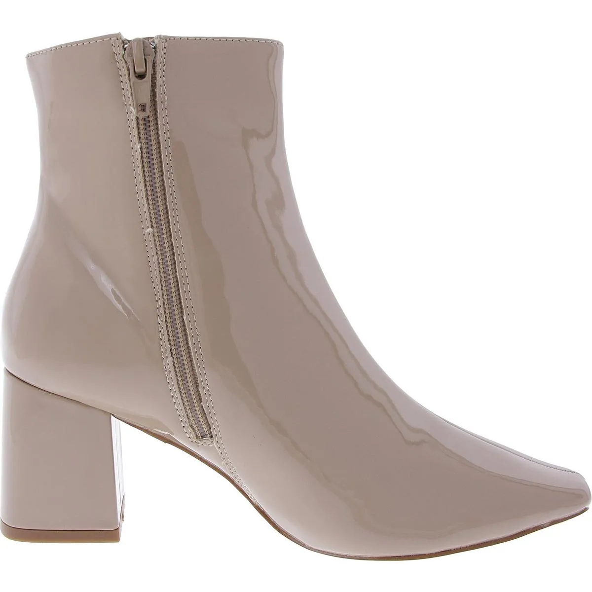 Womens Zipper Patent Mid-Calf Boots
