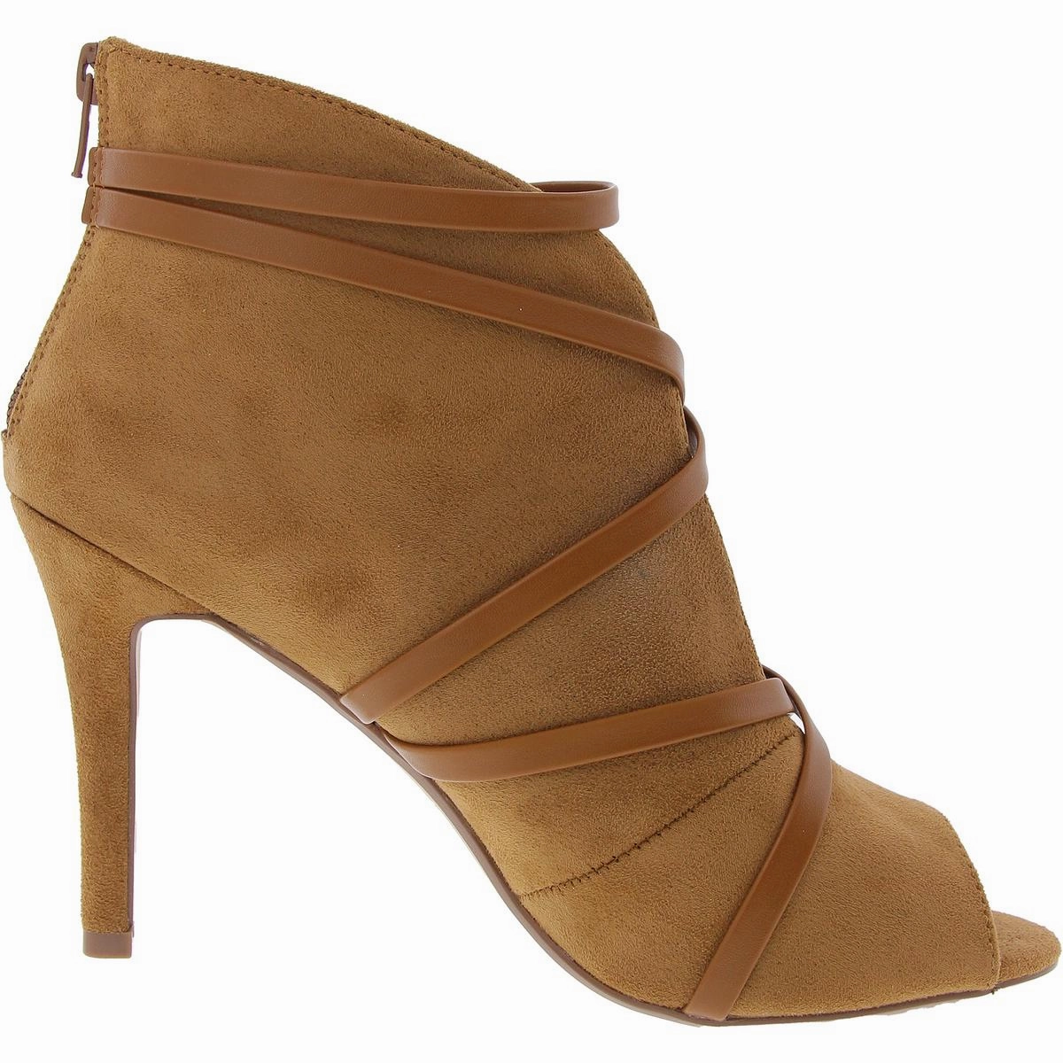 Womens Zipper Faux Suede Heels