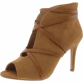 Womens Zipper Faux Suede Heels