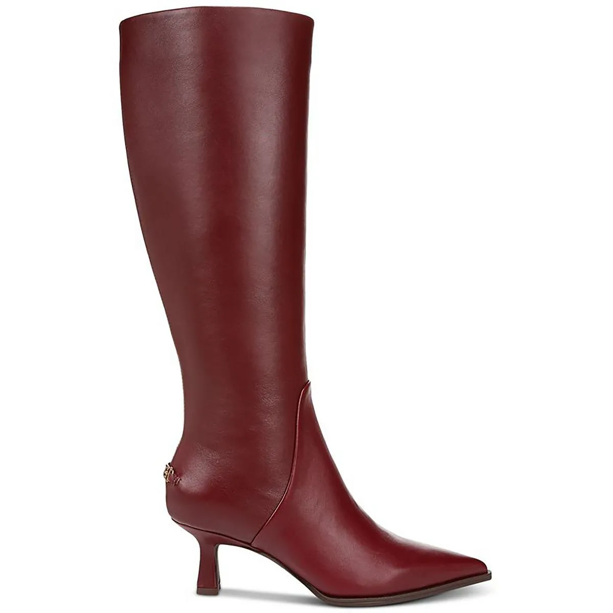 Yulia Womens Leather Pointed Toe Knee-High Boots