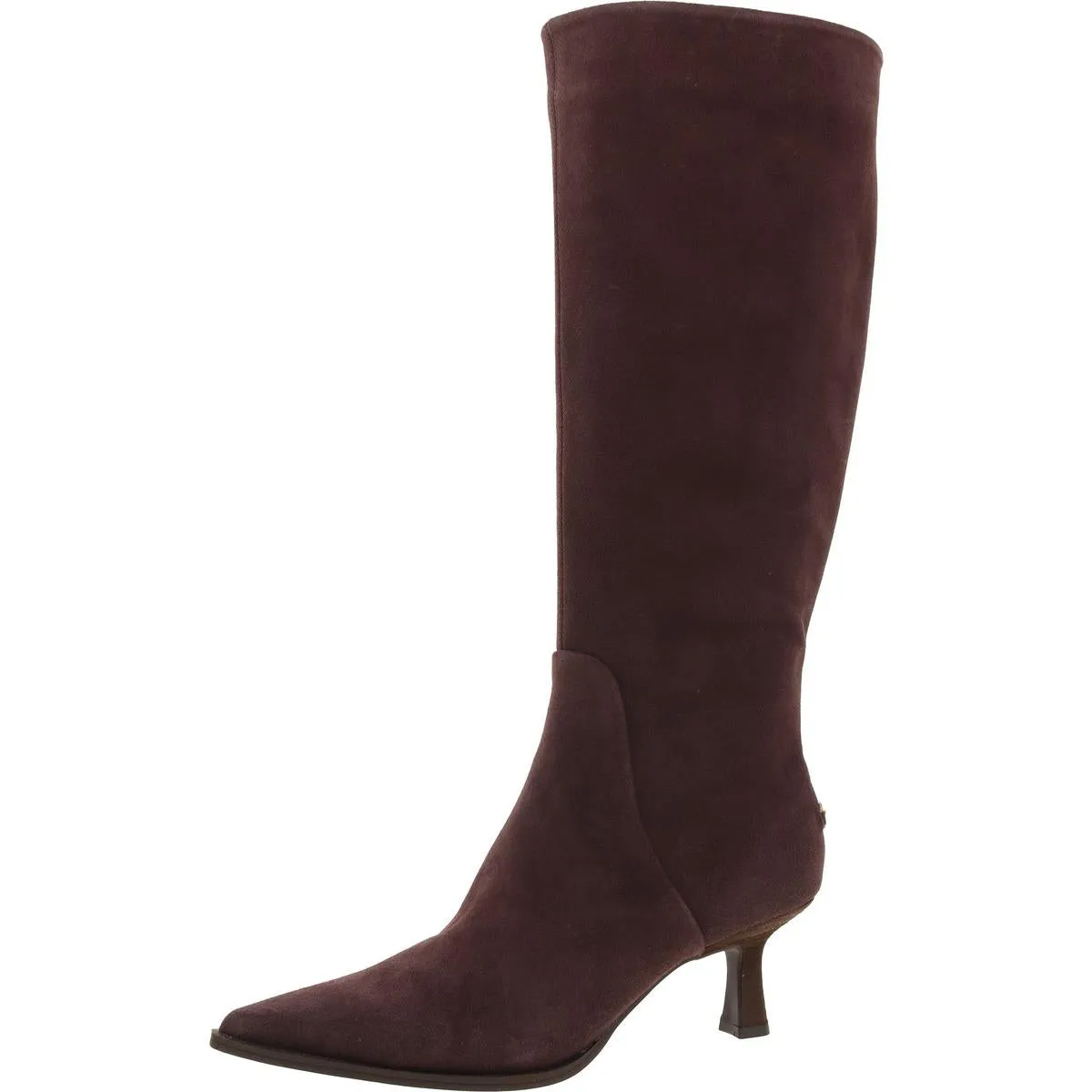Yulia Womens Leather Pointed Toe Knee-High Boots
