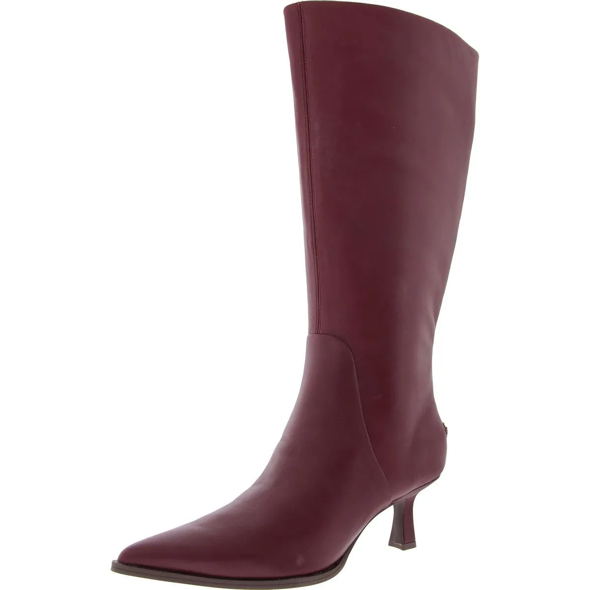 Yulia Womens Leather Pointed Toe Knee-High Boots