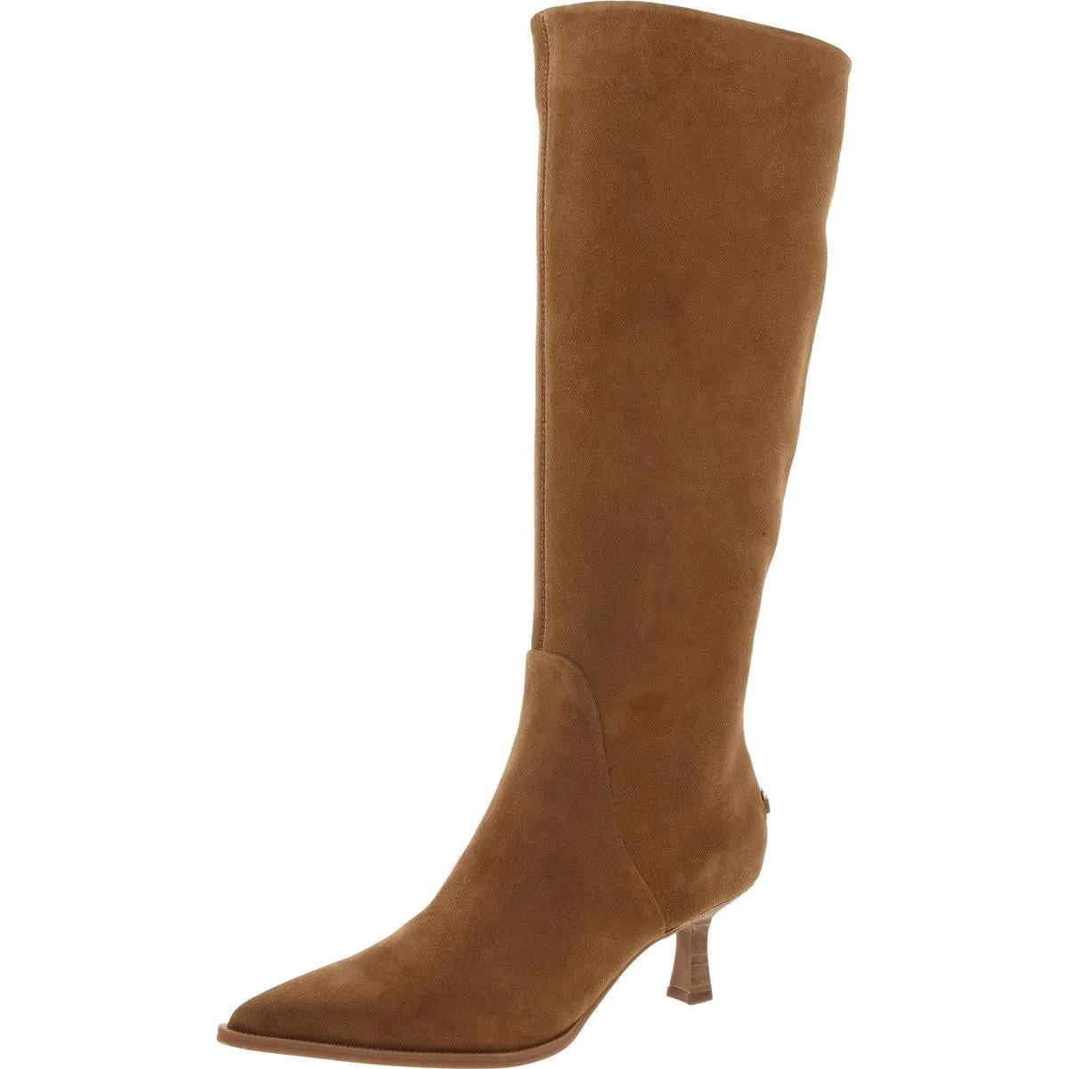 Yulia Womens Leather Pointed Toe Knee-High Boots