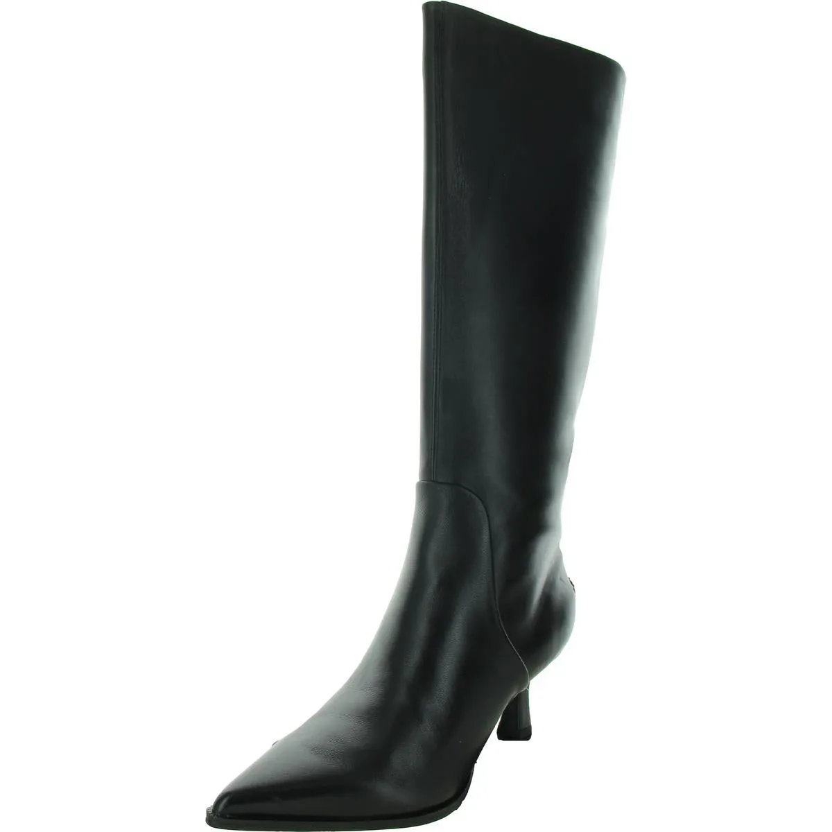 Yulia Womens Leather Pointed Toe Knee-High Boots