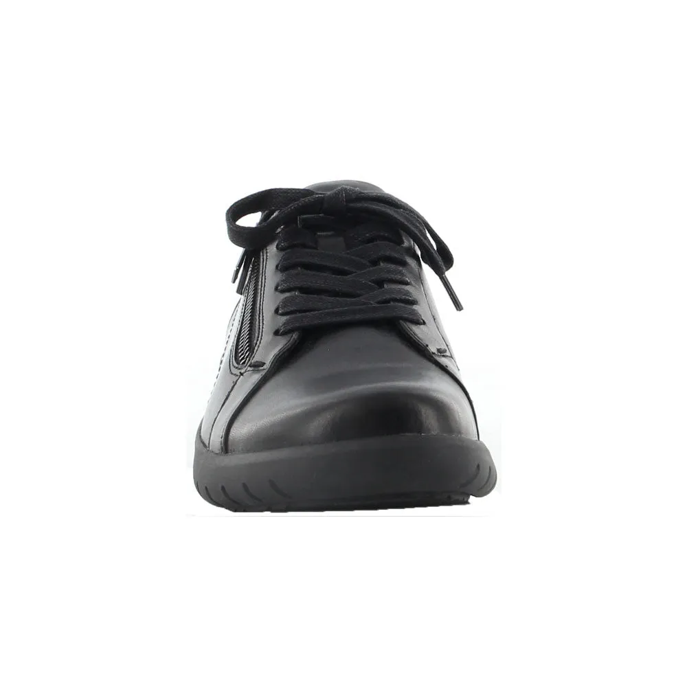 Ziera Solar Black Leather Sneaker (Women's)