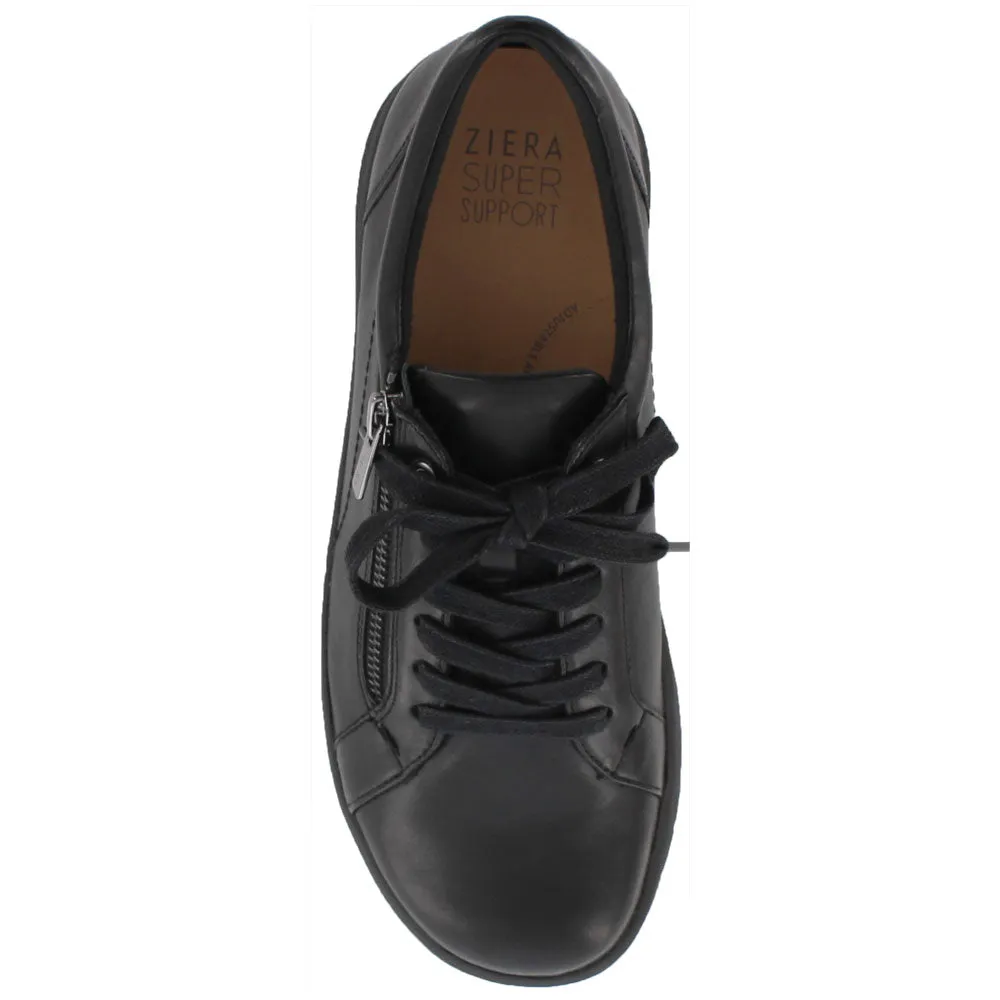Ziera Solar Black Leather Sneaker (Women's)