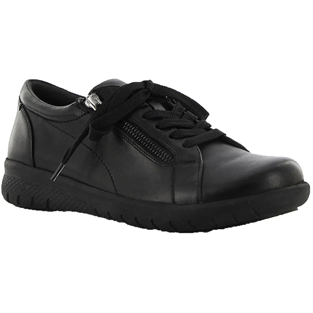 Ziera Solar Black Leather Sneaker (Women's)