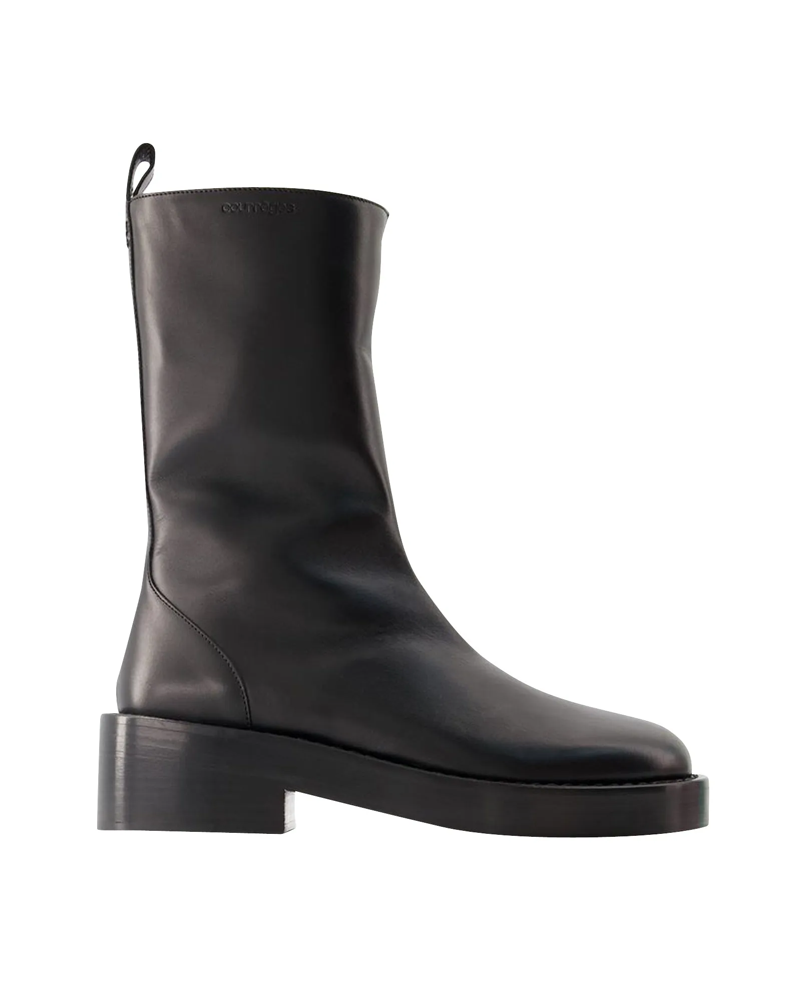Zipped Ankle Boots - Courreges - Leather - Black