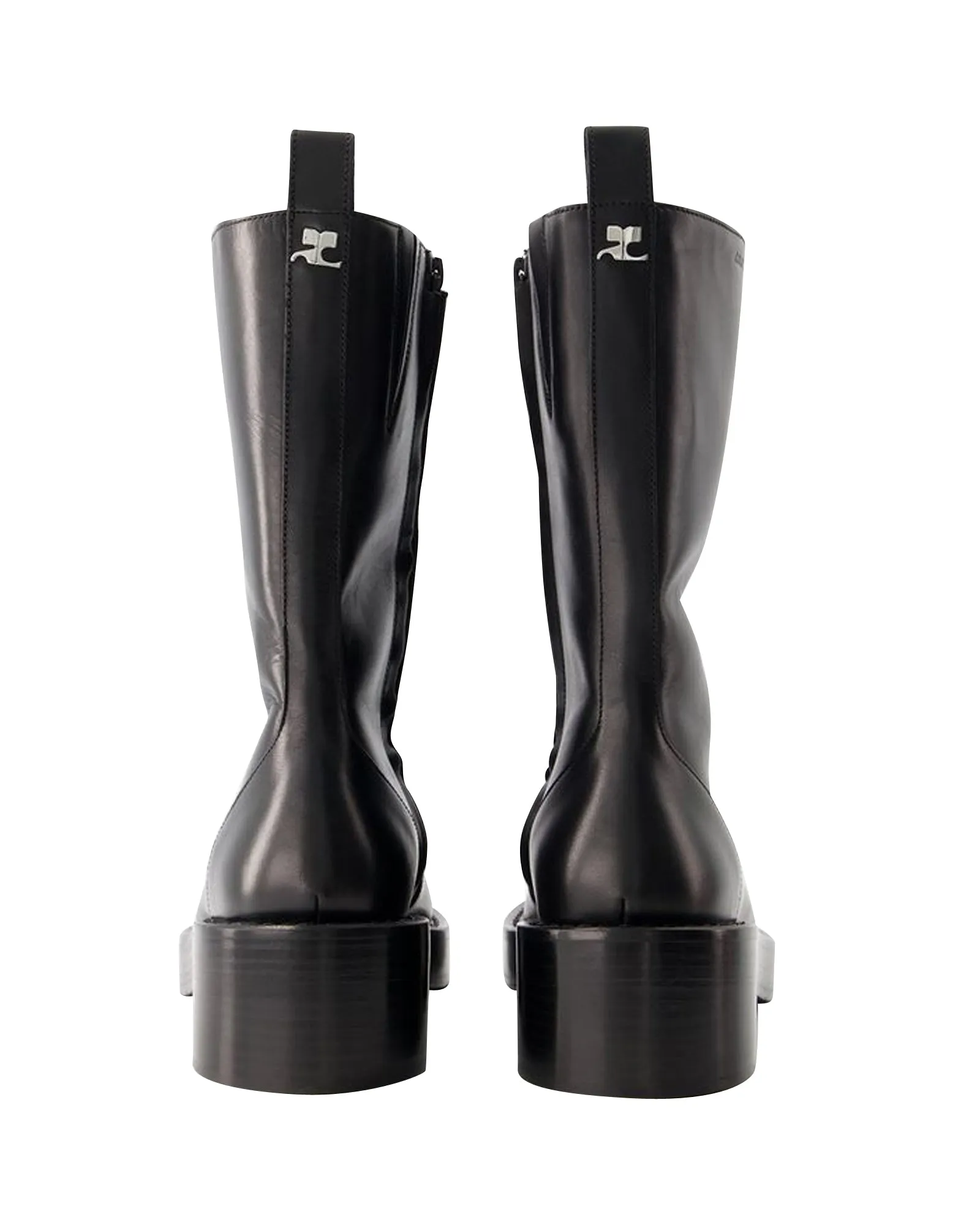 Zipped Ankle Boots - Courreges - Leather - Black