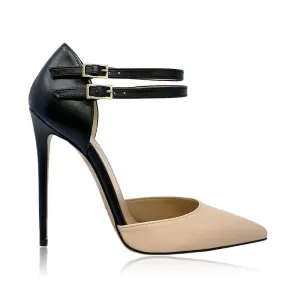 ZOE BEIGE / BLACK LEATHER