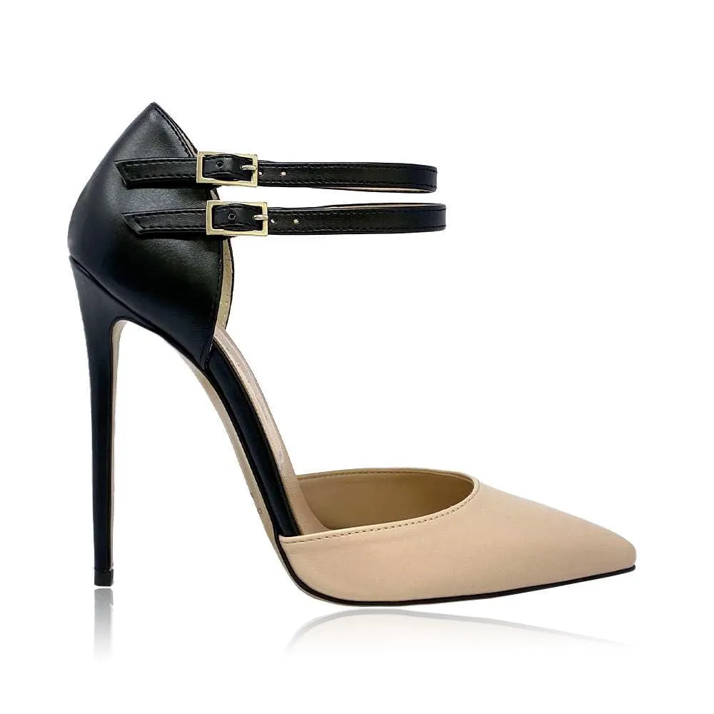 ZOE BEIGE / BLACK LEATHER