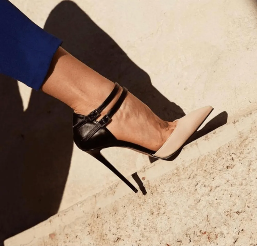 ZOE BEIGE / BLACK LEATHER