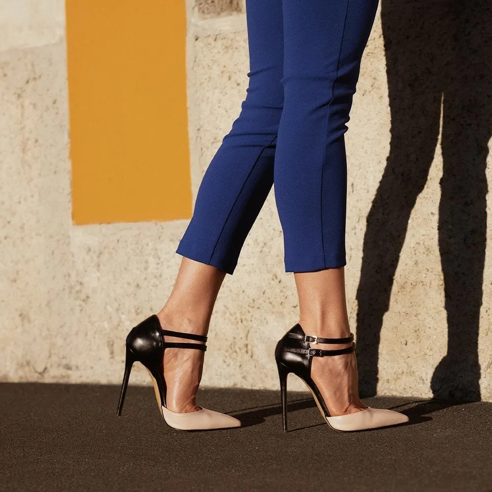 ZOE BEIGE / BLACK LEATHER